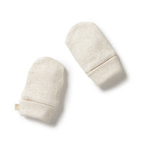 Wilson + Frenchy | Oatmeal Organic Stripe Rib Mittens