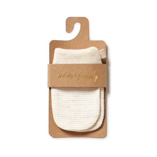 Wilson + Frenchy | Oatmeal Organic Stripe Rib Mittens
