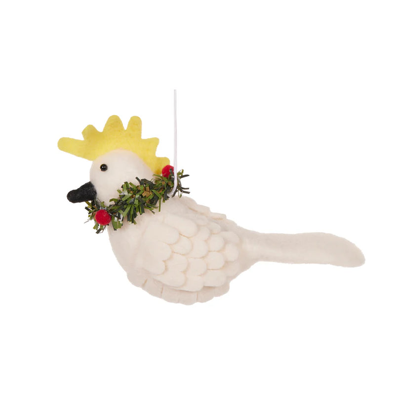 Wool Cockatoo With Wreath