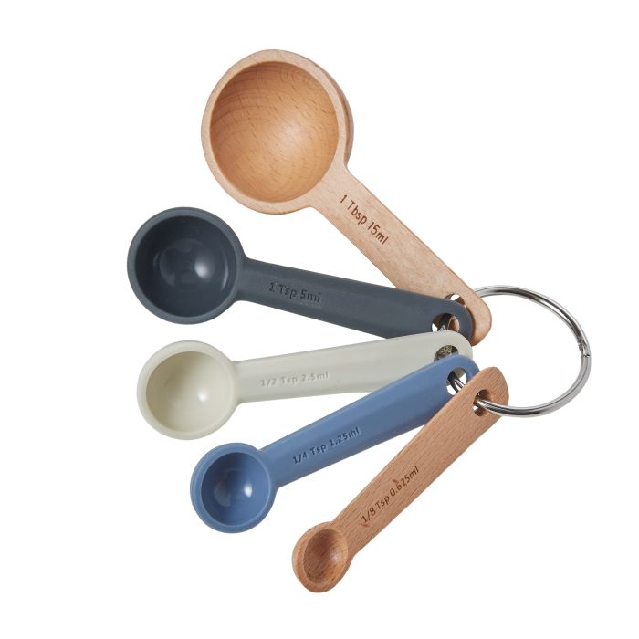 Silicone/Wood Measuring Spoon 5PCS Set