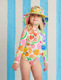 Halcyon Nights | Long Sleeve Zip Bather Eat The Rainbow