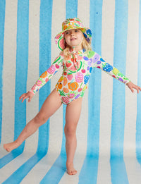 Halcyon Nights | Long Sleeve Zip Bather Eat The Rainbow