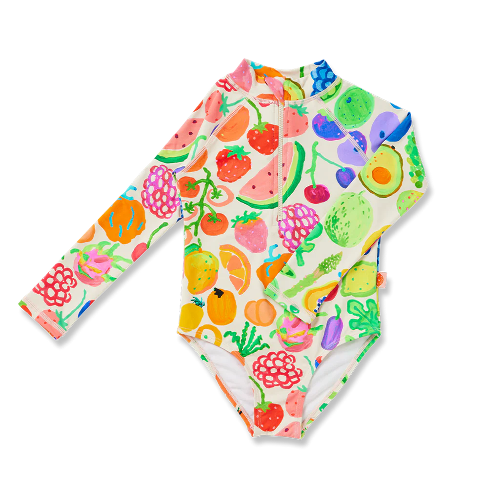 Halcyon Nights | Long Sleeve Zip Bather Eat The Rainbow