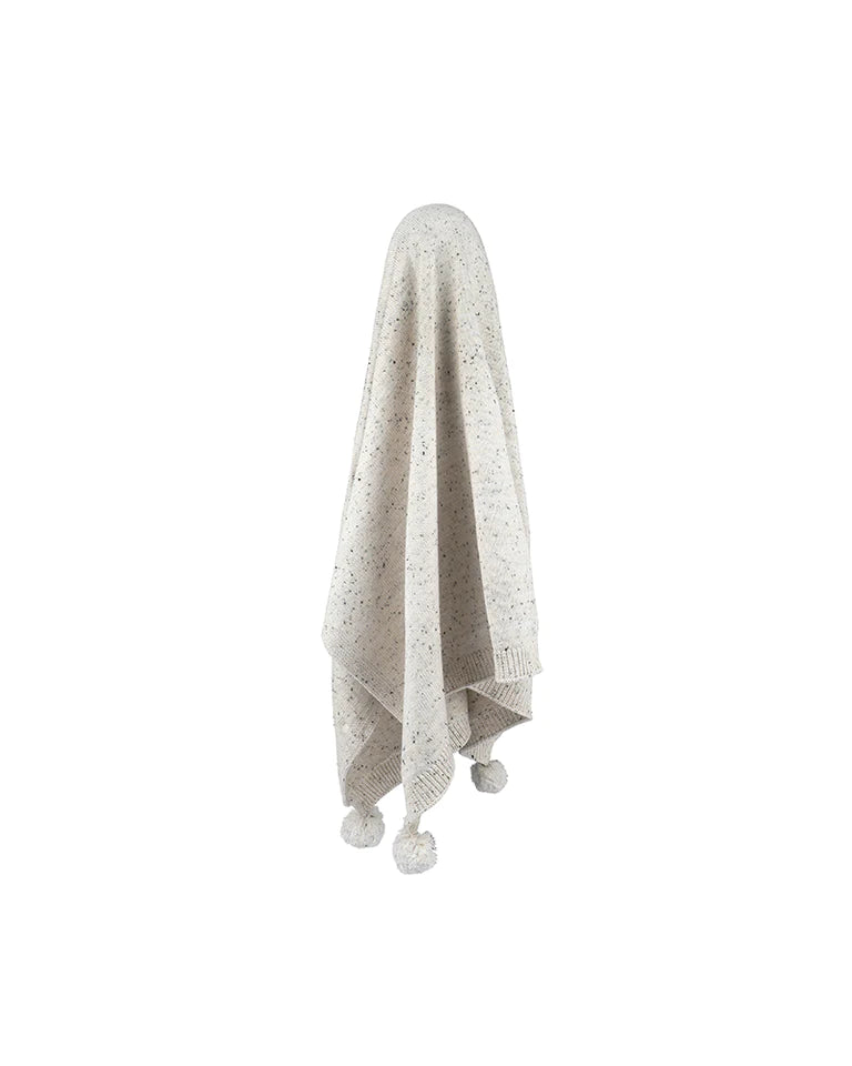 Bebe | Llama Speckle Pom Pom Blanket