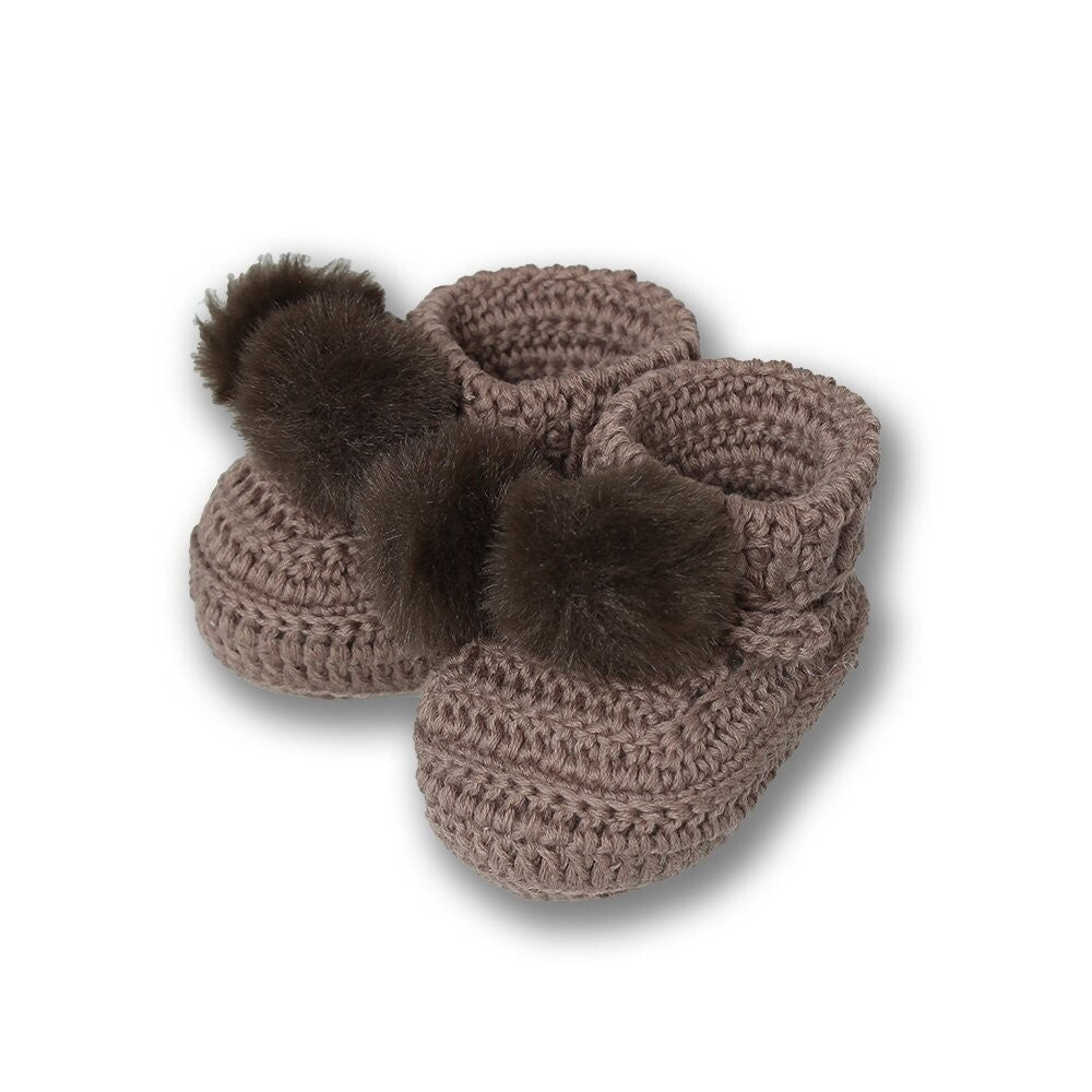 Dlux Baby | Topsy Faux Fur Pom Pom Booties