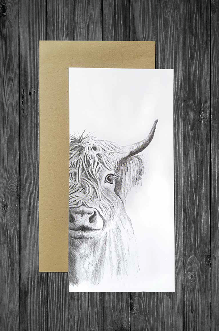 Cathy Hamilton Art || Highland Cow Card