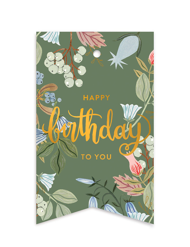 Bepsoke Letterpress | Folk 'Happy Birthday To You' Gift Tag