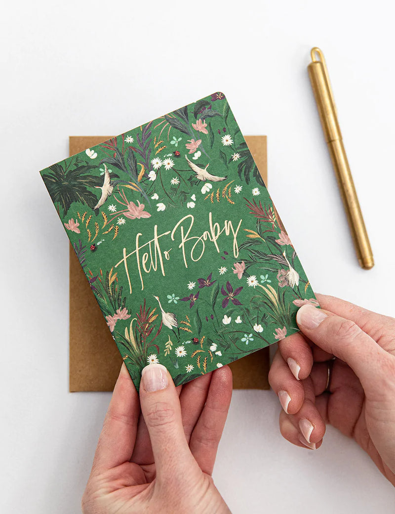 Bespoke Letterpress | Hello Baby Card - Green