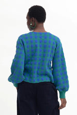 ELK | Karo Gingham Sweater - Electric Blue/Green Gingham
