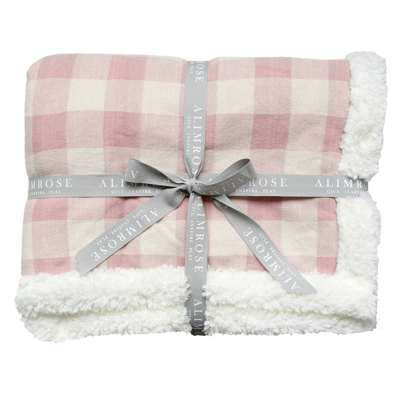 Alimrose | Sherpa Baby Blanket - Rose Check