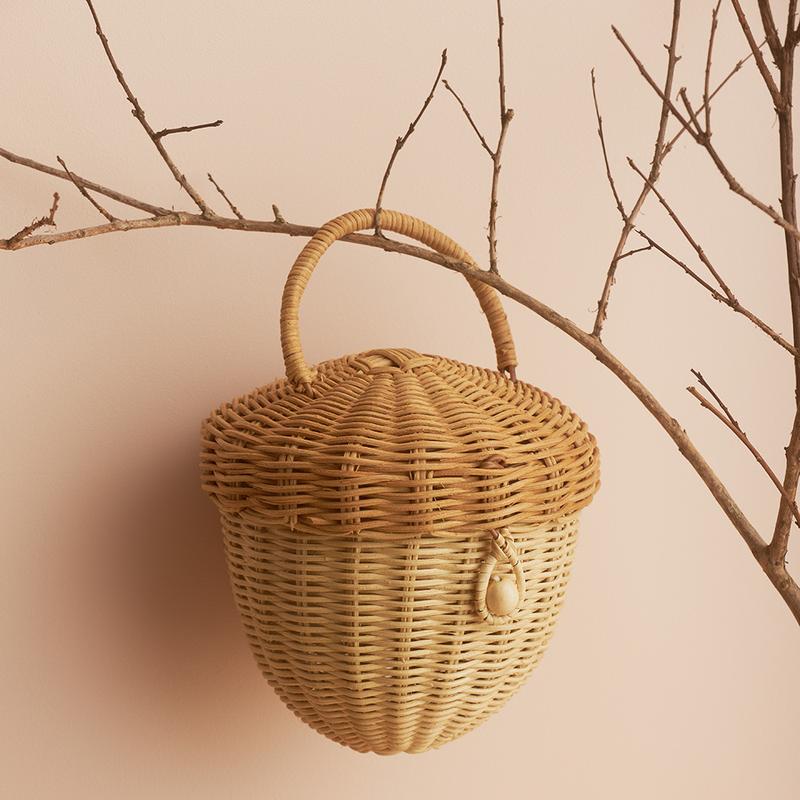 Olli Ella || Rattan Acorn Bag