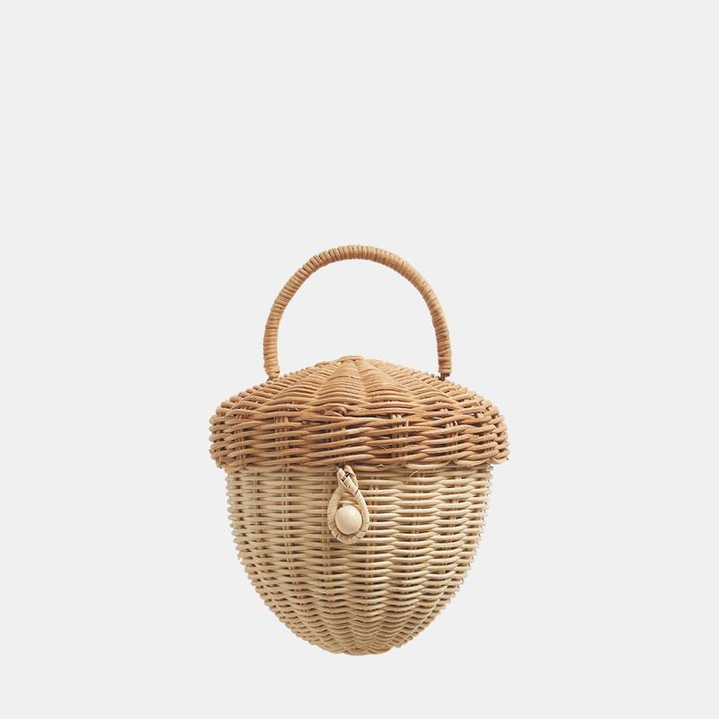 Olli Ella || Rattan Acorn Bag