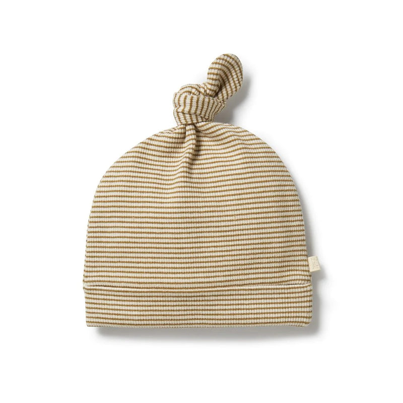 Wilson + Frenchy | Organic Stripe Rib Knot Hat - Leaf