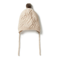 Wilson + Frenchy | Knitted Cable Bonnet - Oatmeal Melange