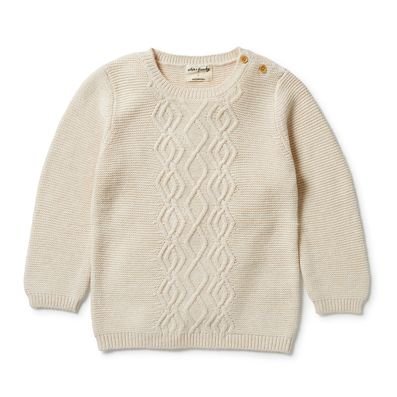 Wilson + Frenchy | Knitted Cable Jumper - Sand Melange