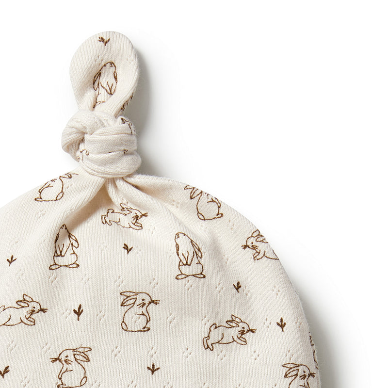 Wilson + Frenchy | Organic Pointelle Knot Hat - Bunny Love