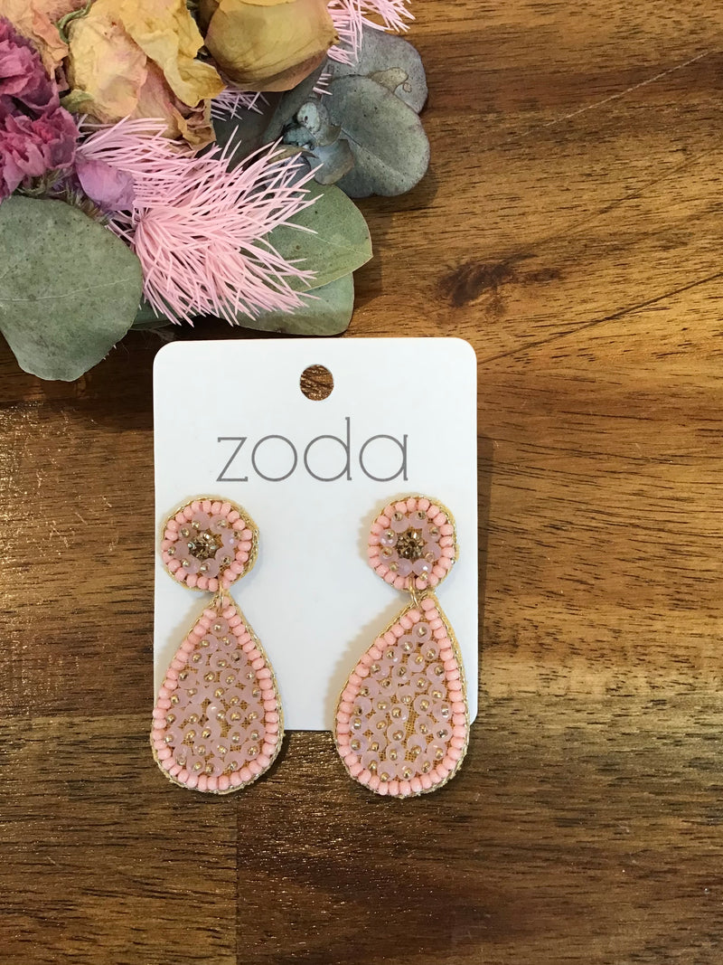 Zoda | Katie Beaded Earrings - Blush