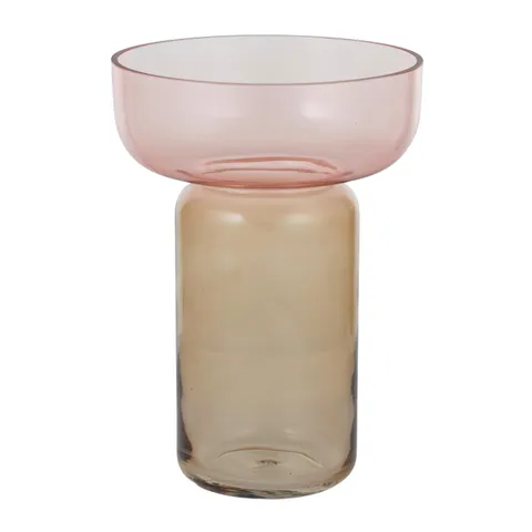Coast To Coast | Asta Glass Footed Vase - Pink/Amber