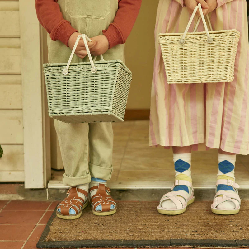 Olli Ella || Rattan Piki Basket - Vintage Blue